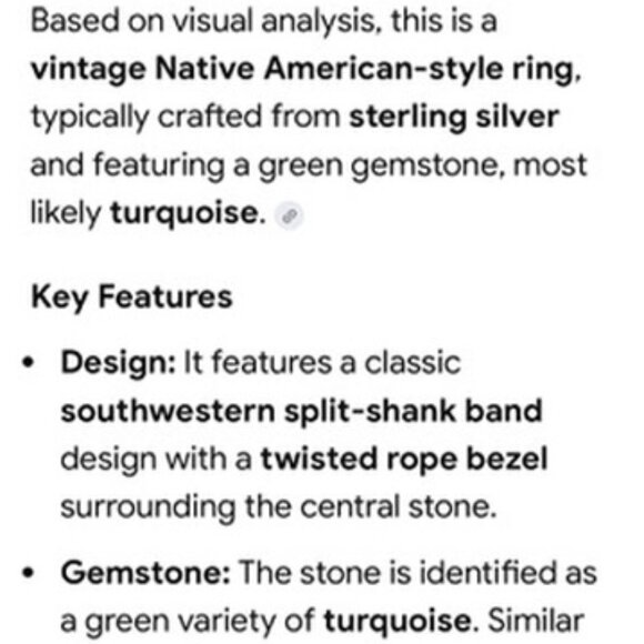 Vintage Native American Sterling Silver Southwestern Turquoise Ring Sz 5 - Picture 6 of 6